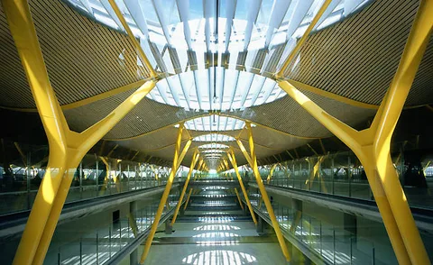 beautiful internal structure of the barajas airport