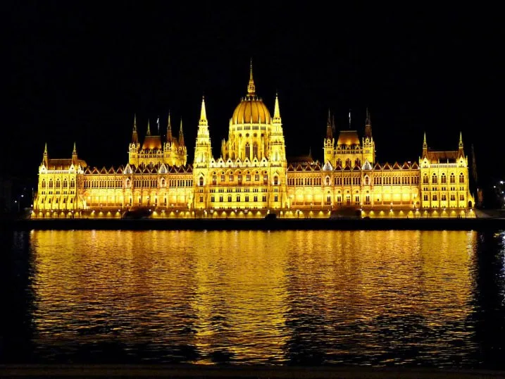 Parliament Building in Budapest at Night