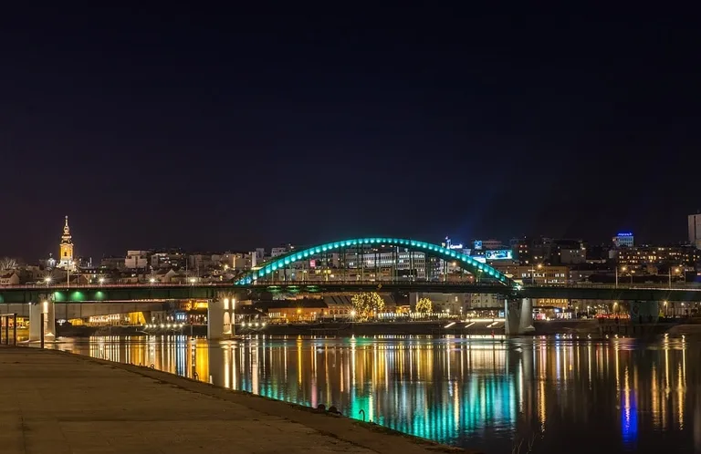 Night panorama of Belgrade