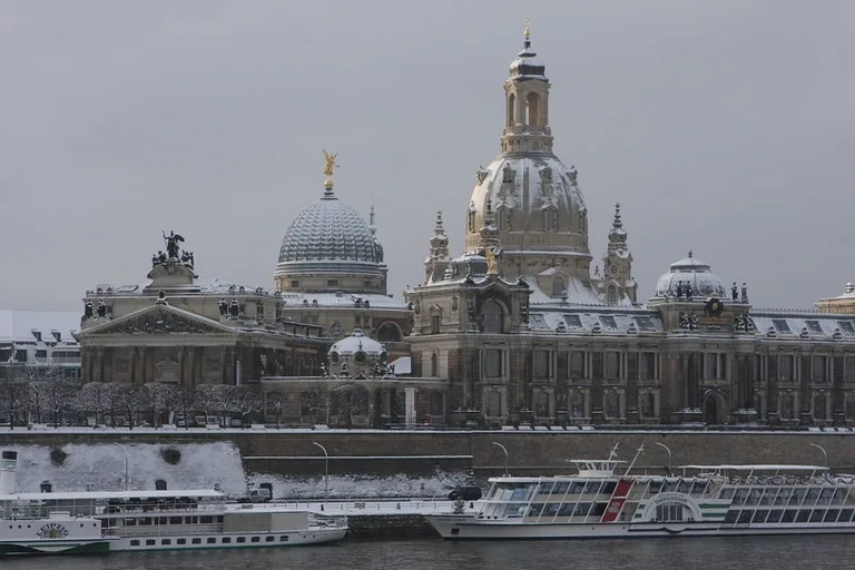 Dresden covered in snow in January