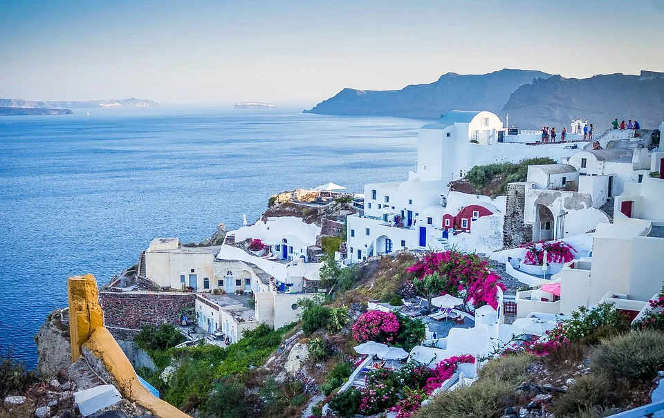 A Town of Oia in Santorini, Greece