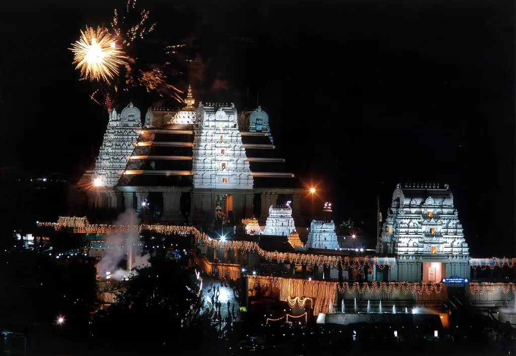 ISKCON Temple in Bangalore at Night