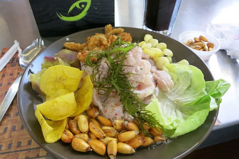 mix of fish, squid, octopus and scallops
