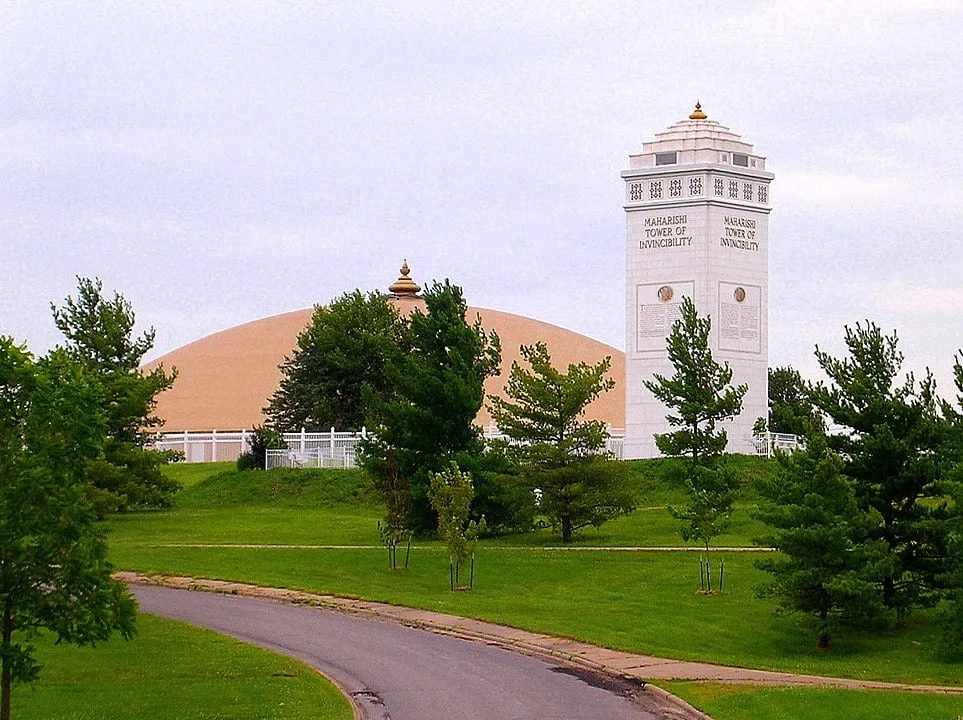 Golden domes built on the campus of Maharishi International University, Fairfield