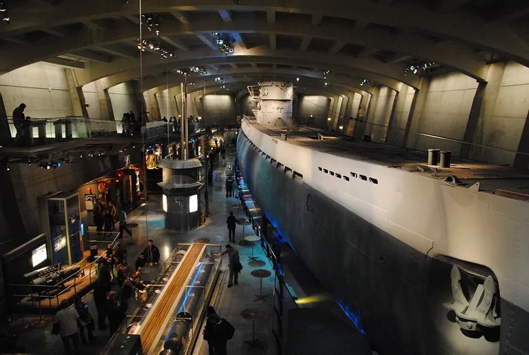 A giant German submarine at Museum of Science & Industry