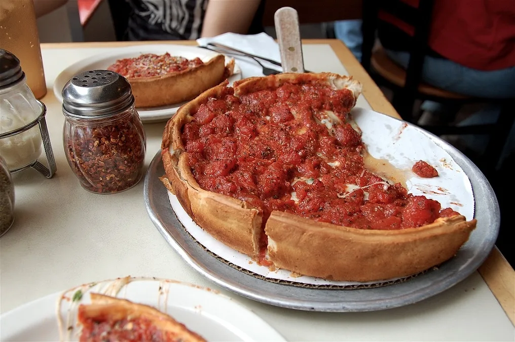 Chicago signature deep dish pizza