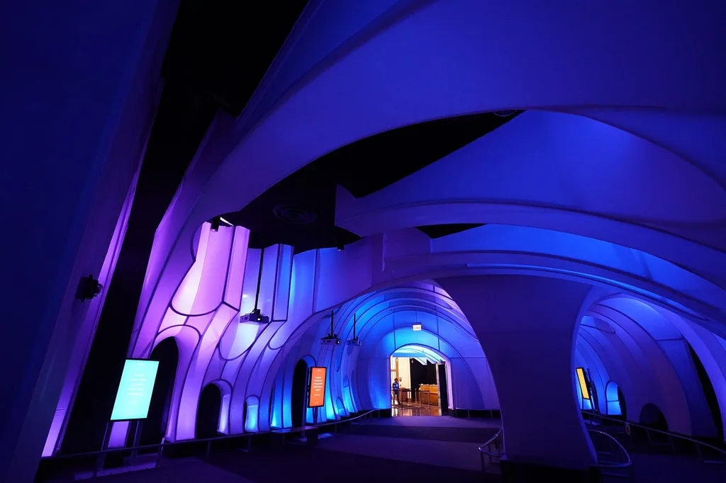 Beautiful colors of the interior maze at Adler Planetarium