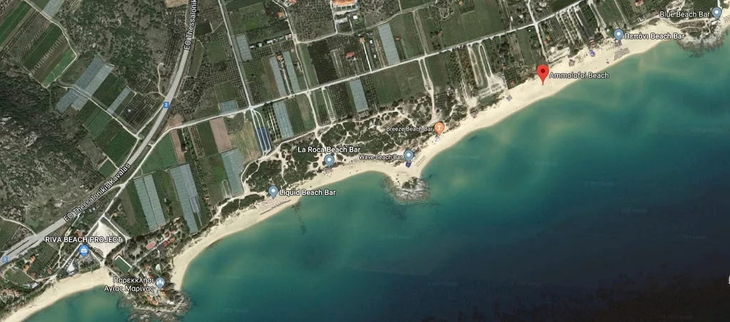 The map of bars on Ammolofoi beach