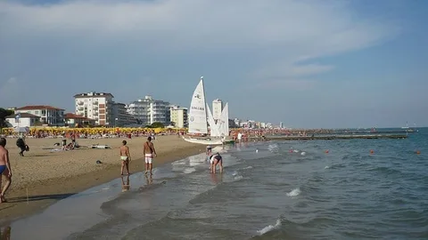 Lido di Jesolo beach in Italy