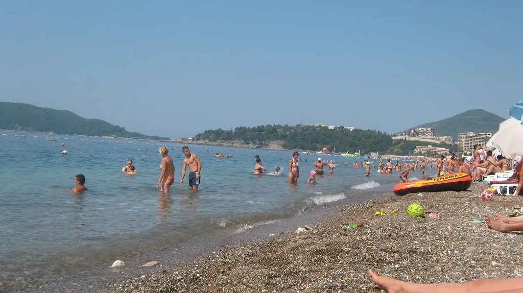 A Gritty Beach in Bečići, Montenegro