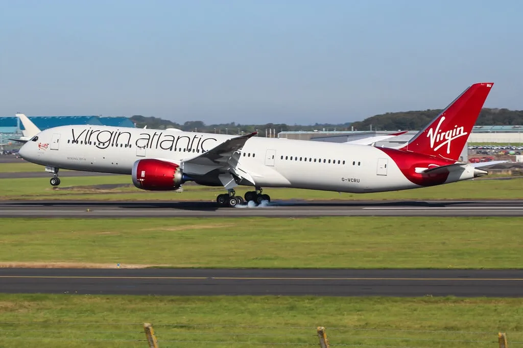 Airplane Belonging to Virgin Atlantic Taking Off