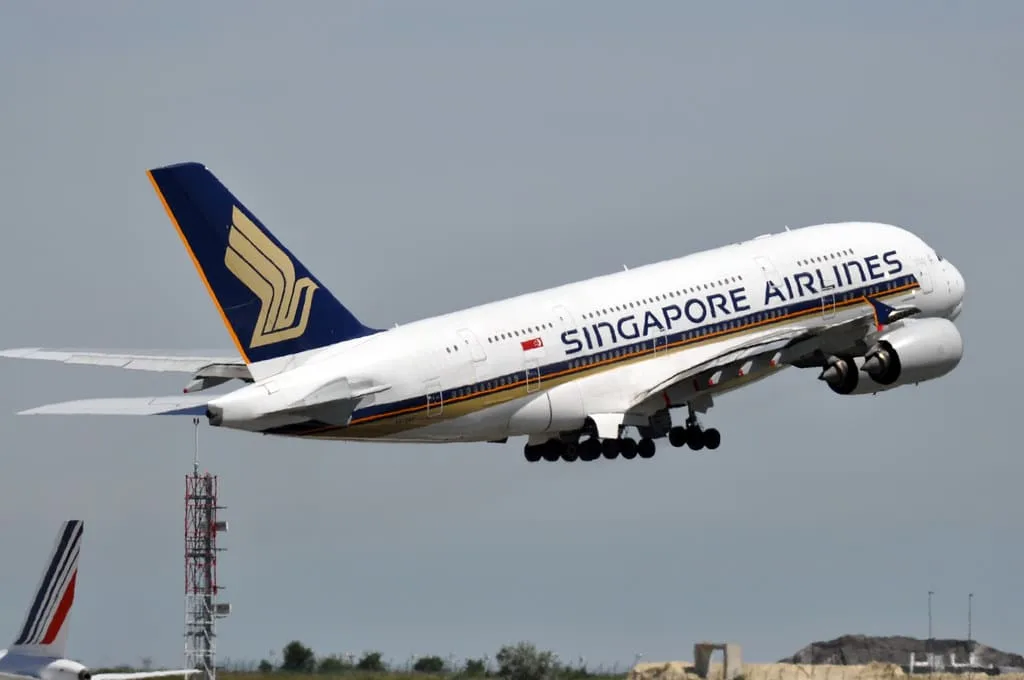 Singapore Airlines Plane Just Taking Off