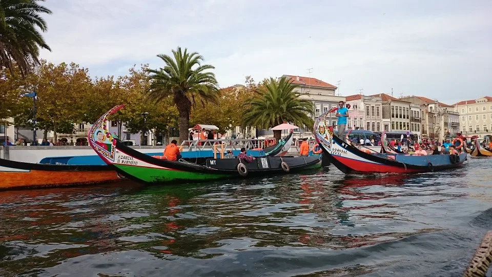 Boats in the Canal in Aveiro, Portugal