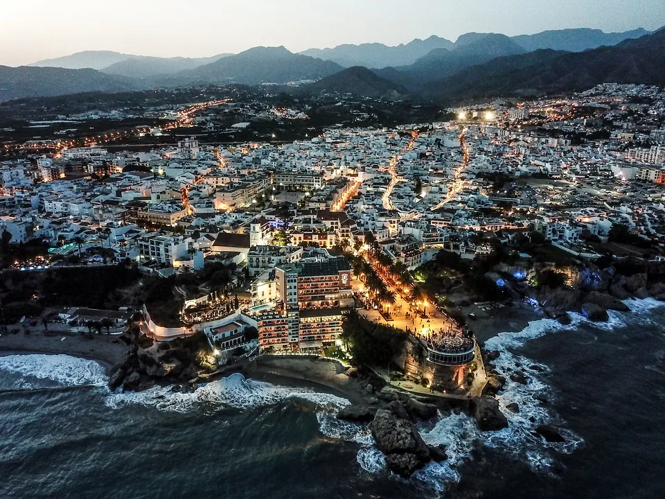 Dramatic cliffs and bright blue waters near Nerja