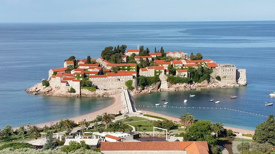 The islet of Sveti Stefan in Montenegro