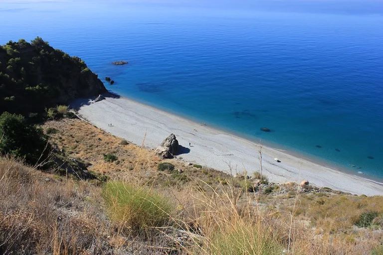 The secluded beach Les Calas del Pino 