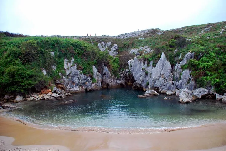 Gulpiyuri beach is lovely in October