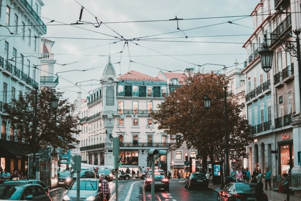 Streets of Lisbon during the fall