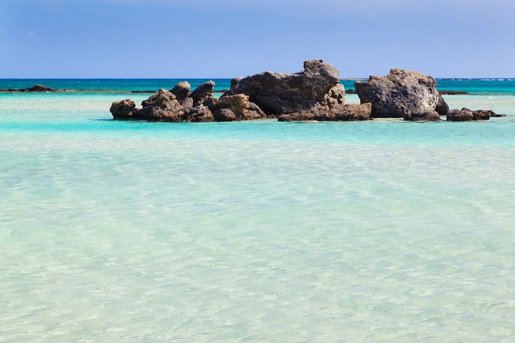 Transparent water on Elafonissi beach