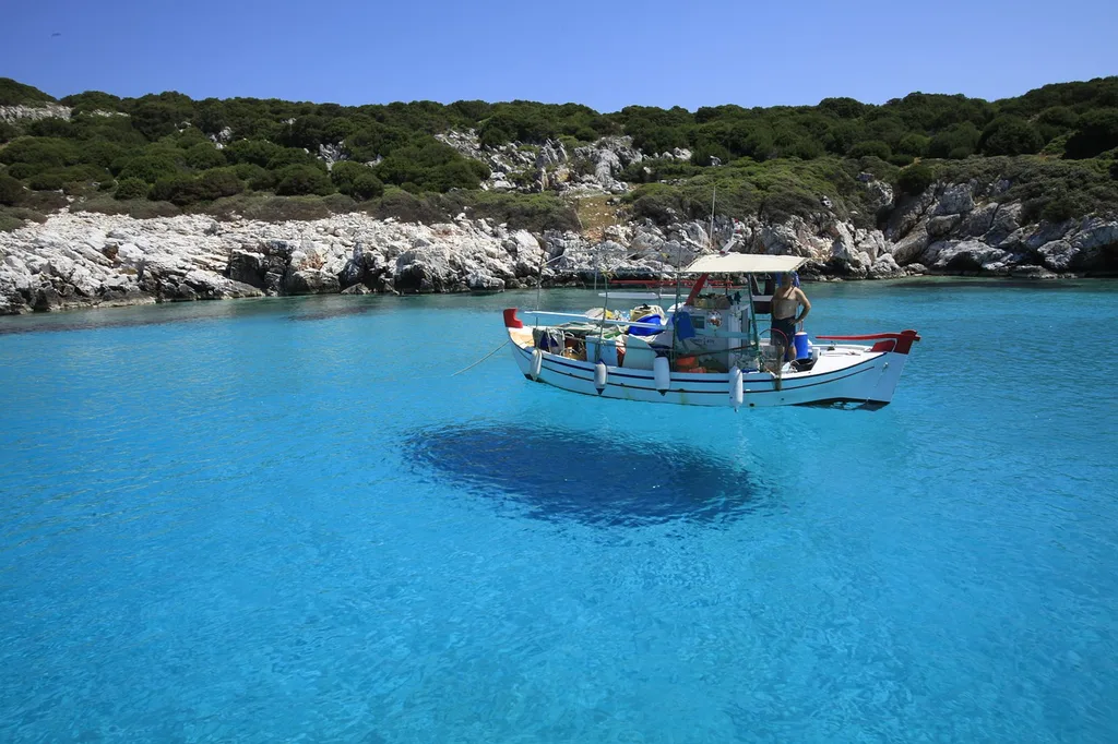 Transparent water on Skyros