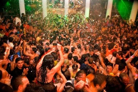 Crowd at Es Paradis Night Club in Ibiza