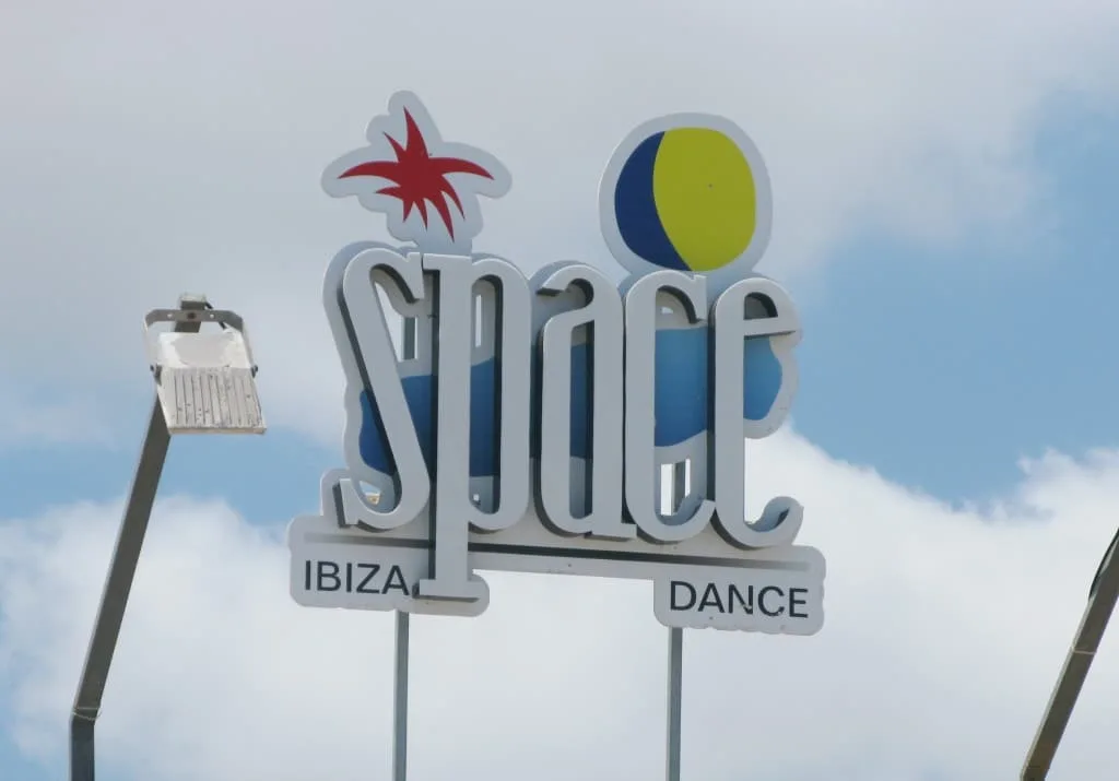A Sign for the Space Night club in Ibiza