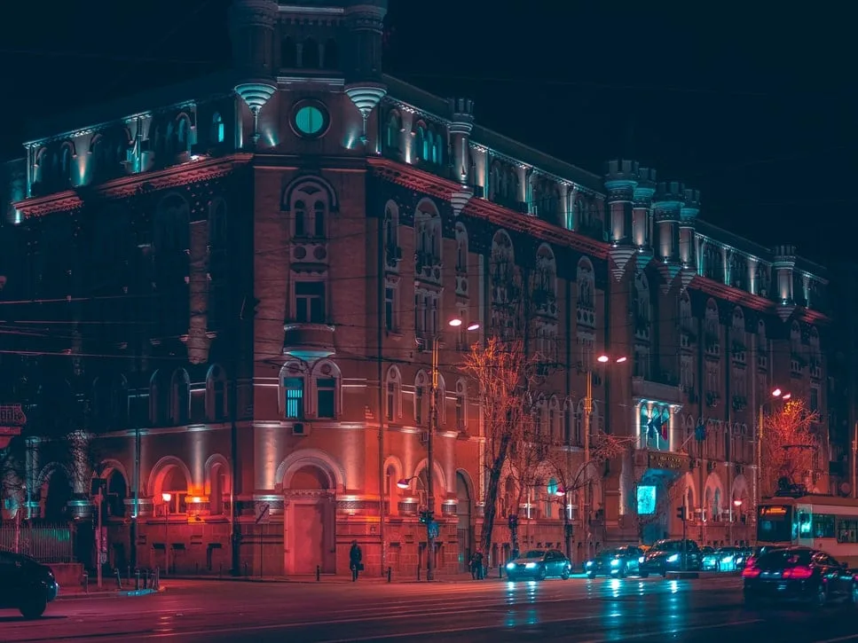 Bucharest at night, Romania