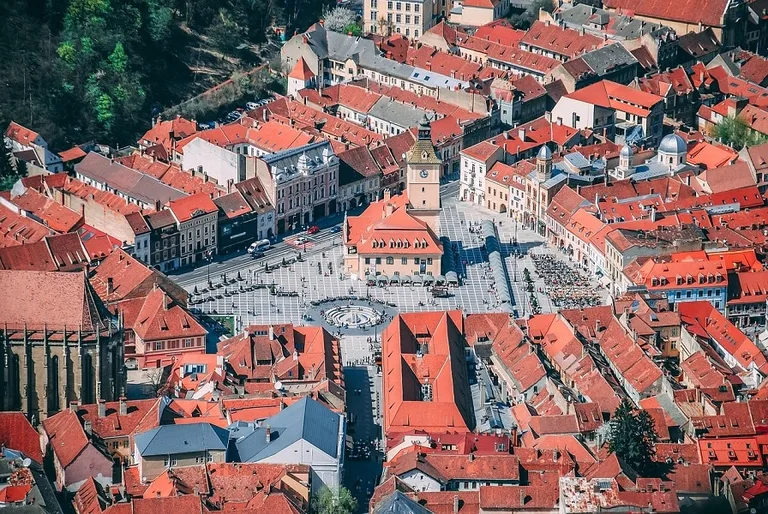 Aerial view of Brasov, Transylvania