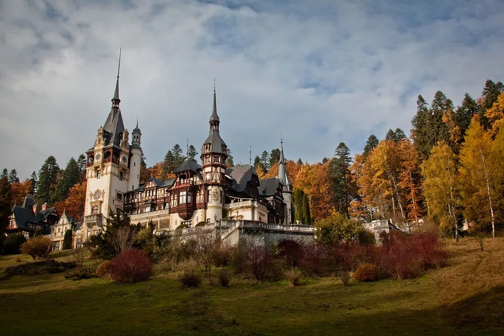Peles Castle in autumn, Transylvania
