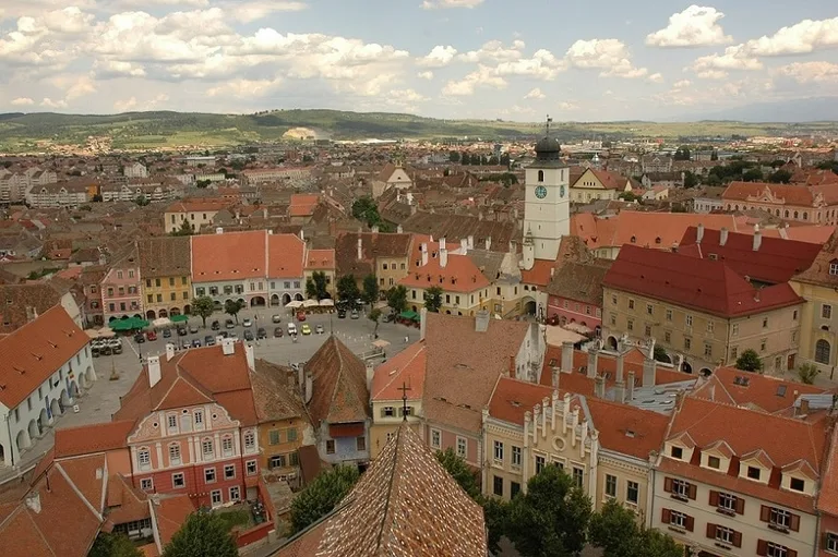 Panorama of Sibiu in Transylvania