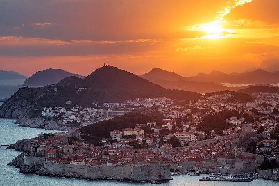 A sunset in Dubrovnik