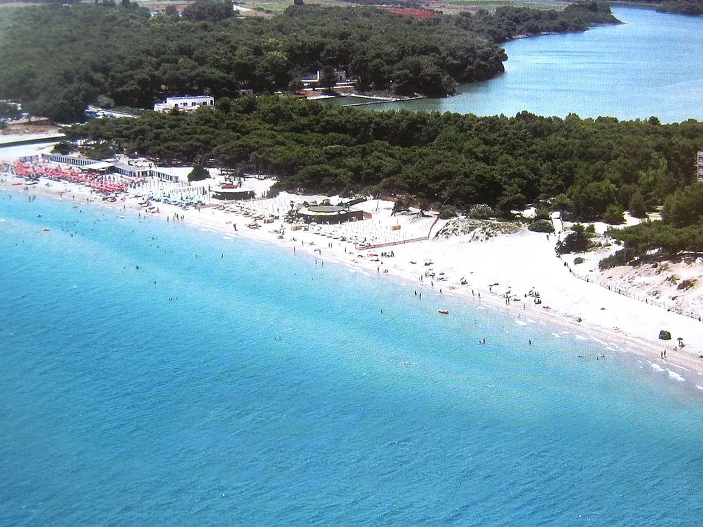 White-sand Otranto beach in Puglia, Italy