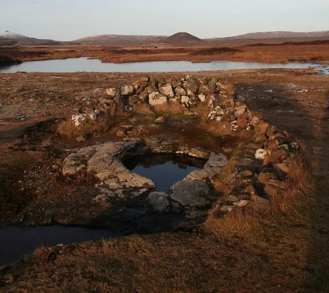 A tiny hot pot Landbrotalaug is enough for two people only