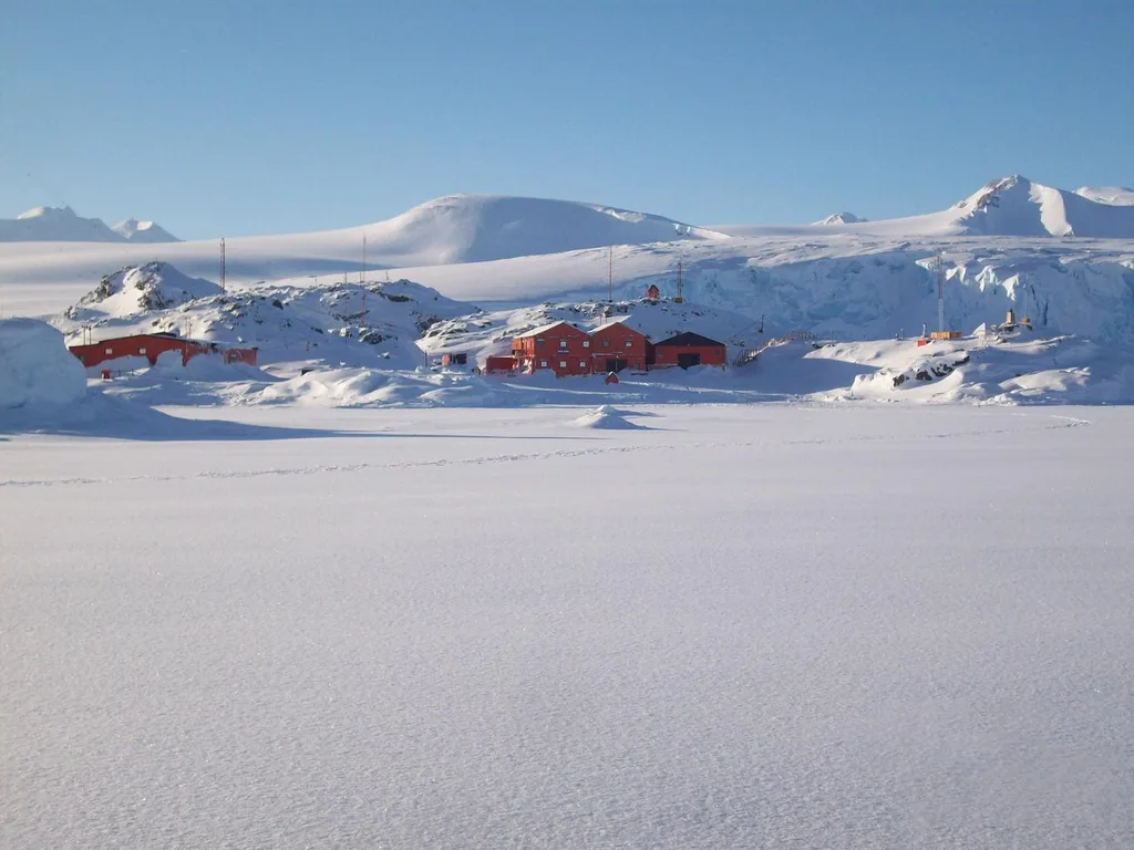 Scientists live in base camps in Antarctica used for exploration and research