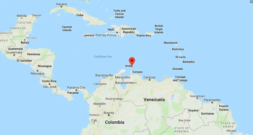 Aruba Island on the map