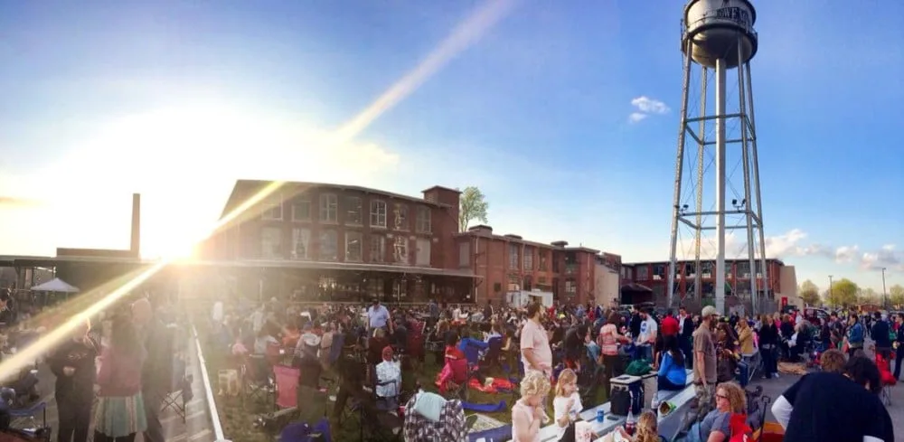 An evening gathering at Lowe Mill ARTS & Entertainment
