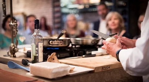 Special event at Cotton Row where the chef cooks in front of guests
