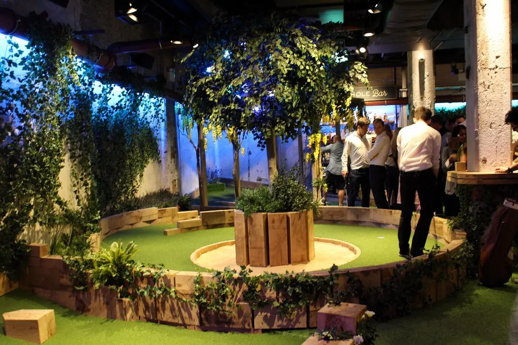 Mini-golf course at Swingers City in London