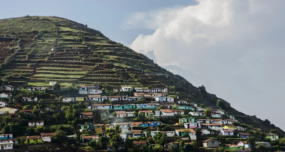 A village in Ooty high in the mountains