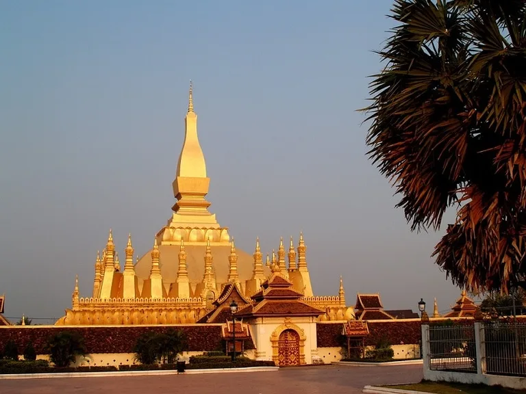 Golden Pagoda at Sunset in Vientiane, Laos