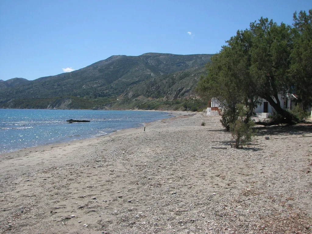 A Sandy Beach on Ikaria Island