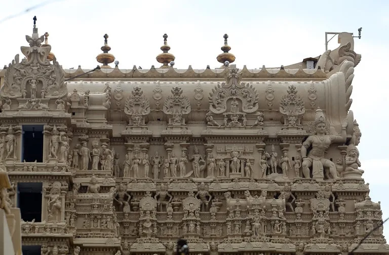 Detailed Stonework on Padmanabhaswamy Temple