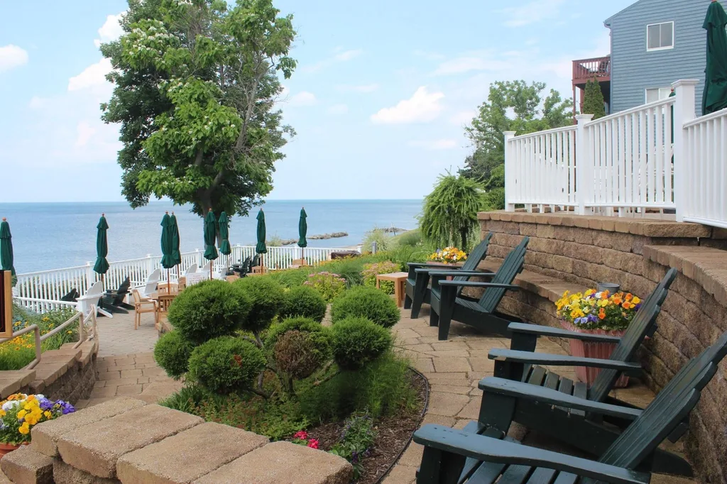 Beautiful day at a deck in the Lakehouse inn