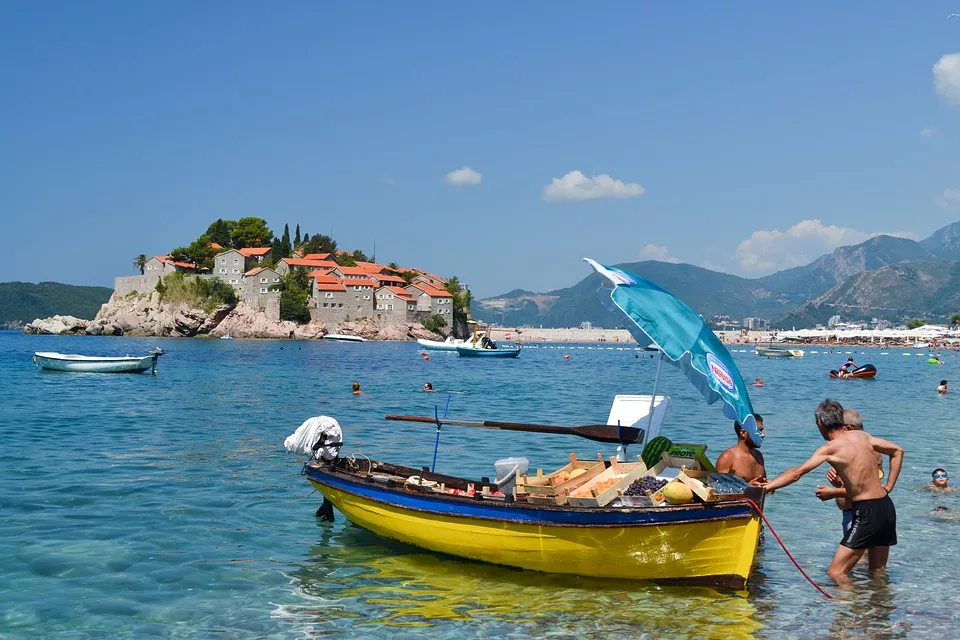 The Boat near the southern beach of Sveti Stefan