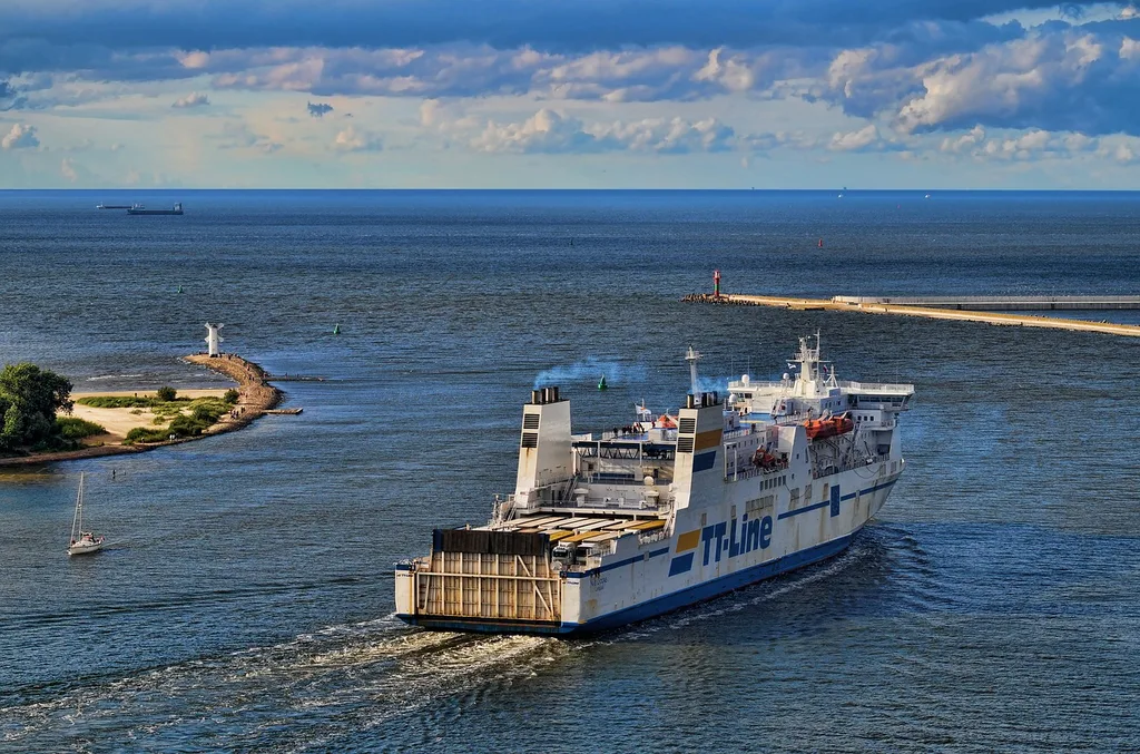 Ferry at river Swina
