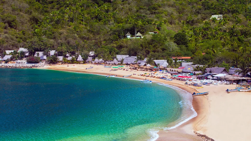 Hidden sandy Yelapa Beach in Mexico