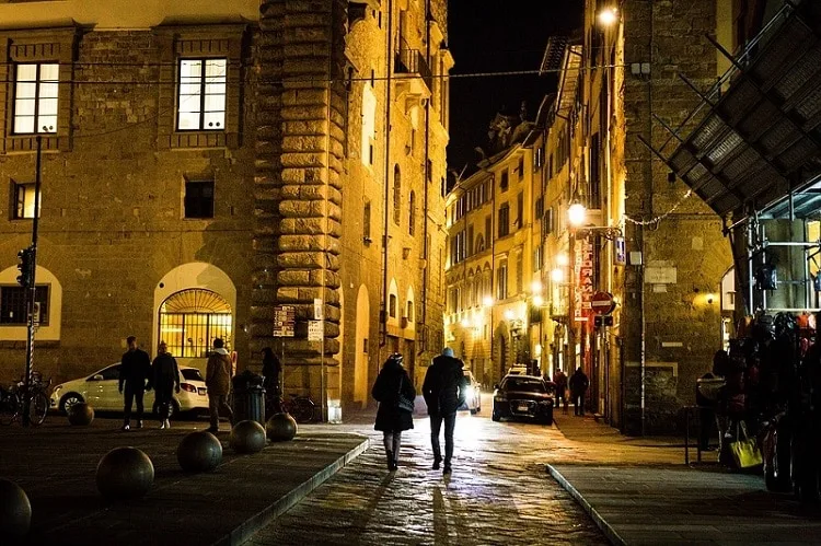 Narrow Streets of Florence at Night
