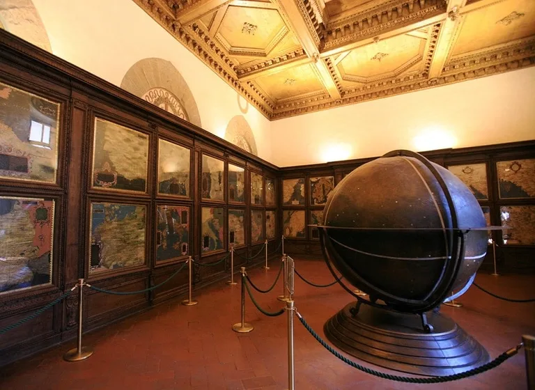Hall of Maps with large globe in the middle