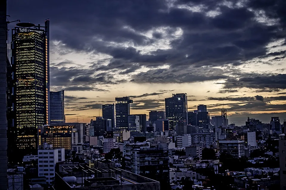 Dusk in Mexico City, Mexico