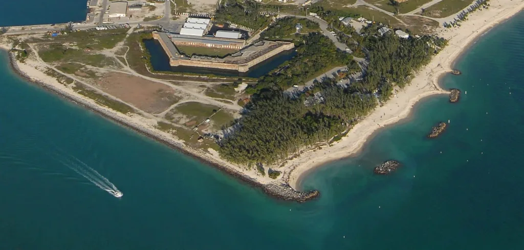 Aerial view of Fort Taylor beach